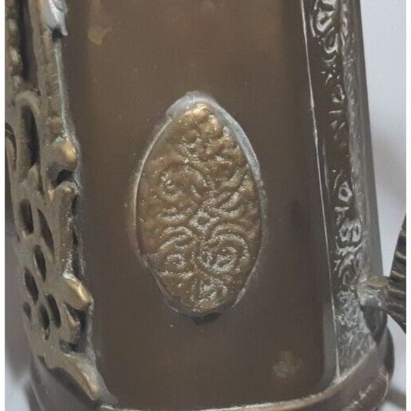 Antique Art Nouveau Copper Jug With Brass Ornaments -1900-1920 Moroccan Tea Pot - Picture 9 of 16